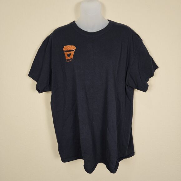 Pumpkin Spice Unisex XL Heavy Cotton T-Shirt Glitter Sparkle Holiday Coffee Tee - Picture 8 of 9